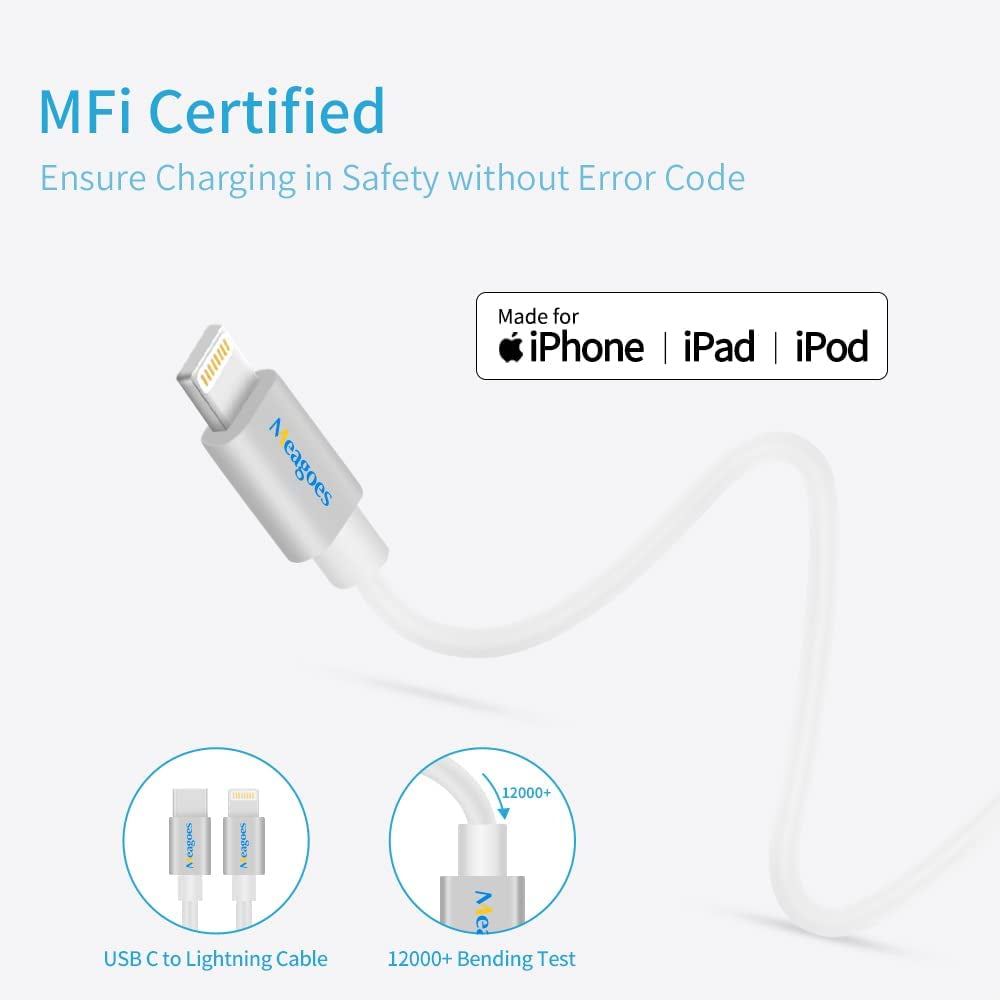 Fast USB C Car Charger, 20W PD Rapid Charging Adapter Compatible for Apple Iphone 14 Pro Max/14 Pro/14 Plus/14/13/12/Mini/11/Xs/Xr/X/8 Plus/Se 3-3.3Ft Mfi Certified Type C to Lightning Cable