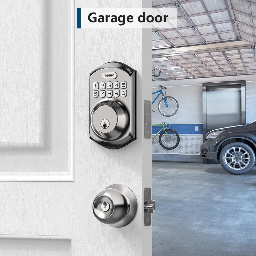 Smart Lock Keyless Entry Deadbolt with Keypad Front Door Electronic Lock Easy Installation, Satin Nickel