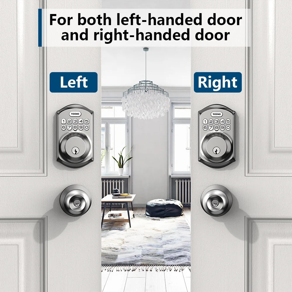 Smart Lock Keyless Entry Deadbolt with Keypad Front Door Electronic Lock Easy Installation, Satin Nickel